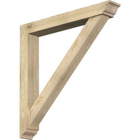 Ekena Millwork Traditional Traditional Rough Sawn Bracket w/ Offset Brace, Douglas Fir, 6"W x 42"D x 42"H BKT0604X42X42TRA01RDF